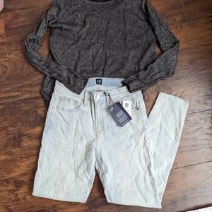 GAP True Skinny jeans and sparkly sweater